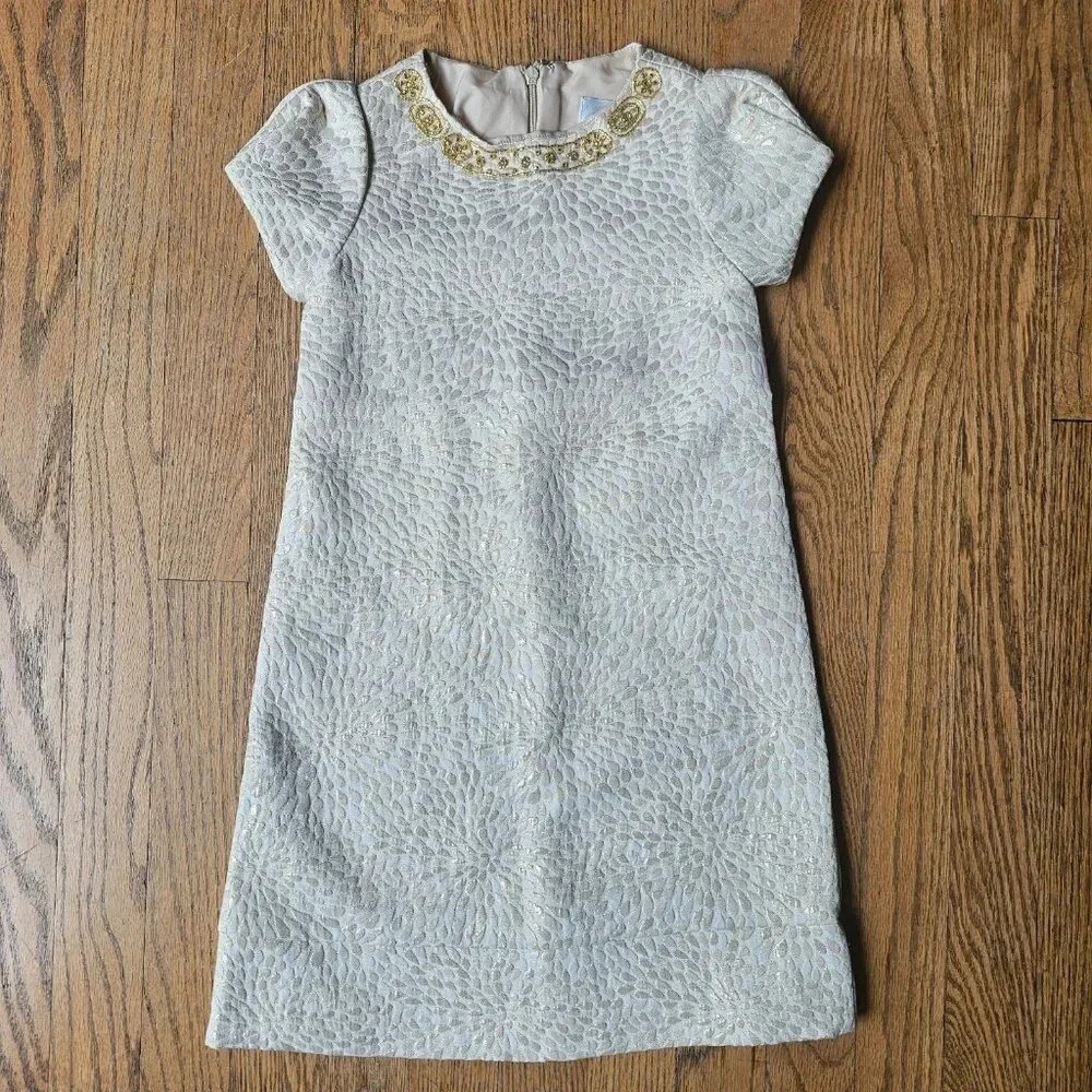 Us Angels cream and gold dress toddler girl size 4T
